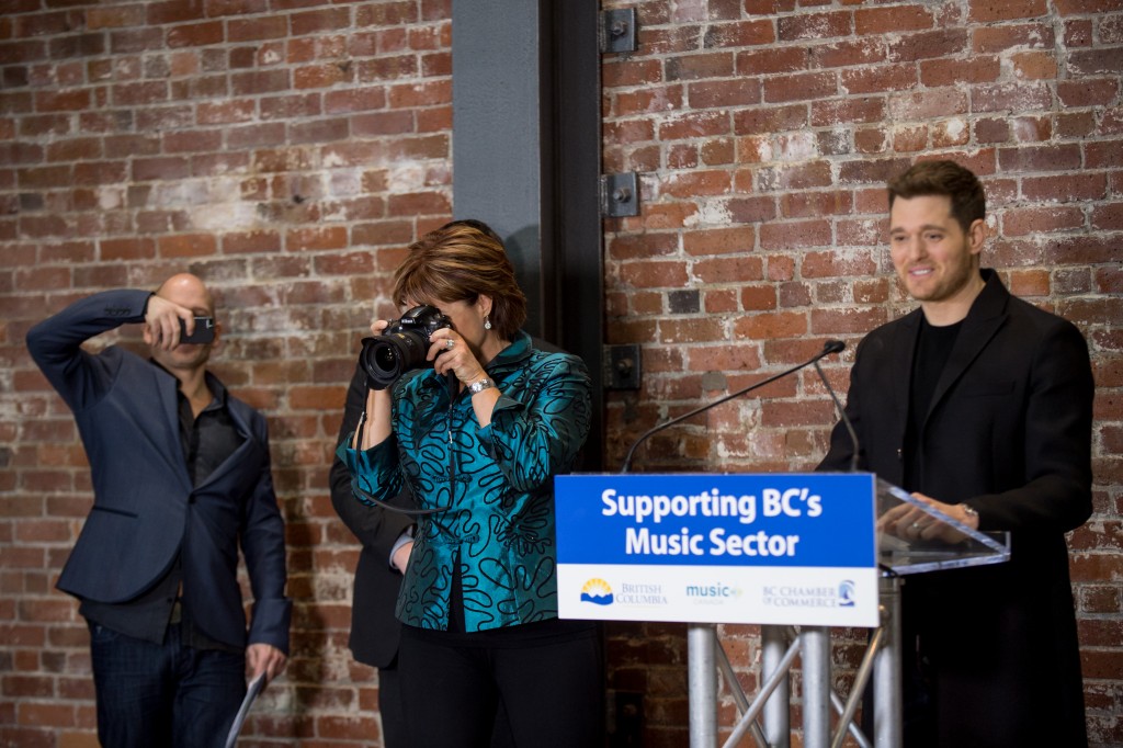 “Thanks to you Premier, people who want to pursue a music career here will be able to do so and not have to leave home, which is pretty incredible. I mean, for a long time, people have had to go to Ontario if they want to be able to afford to make the record…Truly, it’s never been tougher to develop a career as an artist. The 15 million dollars that Premier Clark has committed to this industry, is going to help that BC does everything it takes to make a thriving and strong music scene.” - Micheal Bublé